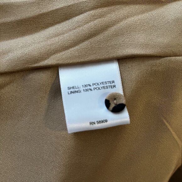 Gibson Latimer Dress Women SZ 12 Beige Animal Print Crew Neck Sheath Midi Lined - Picture 12 of 13